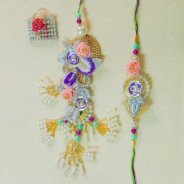 Exquisite Rakhi Lumba Set - 2 - USA Delivery Only