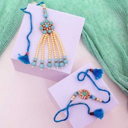 Pearl Bhaiya Bhabhi Rakhi Set - Australia Delivery Pearl Bhaiya Bhabhi Rakhi Set - Australia Delivery