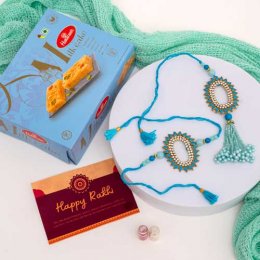 Bhai Bhabhi Rakhi Set & Milk Cake - Australia Delivery Only Bhai Bhabhi Rakhi Set & Milk Cake - Australia Delivery Only