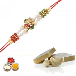 Rakhi With Kaju Barfi 250gms - USA Delivery Only