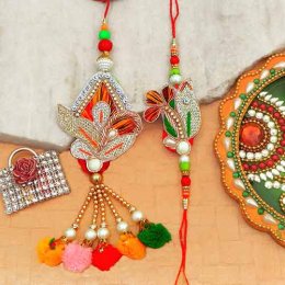 Shimmering Rakhi Lumba Set