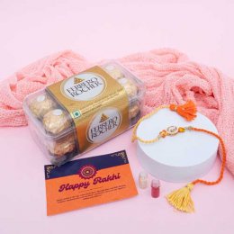 Bhaiya Pearl Rakhi with Chocolate - Australia Delivery Direct Bhaiya Pearl Rakhi with Chocolate - Australia Delivery Direct
