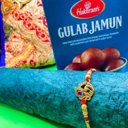 Gulab Jamun With Designer Rakhi - USA Delivery Direct