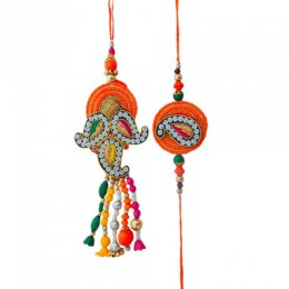 Dazzling Lumba Rakhi For Bhaiya-Bhabhi - UK Delivery