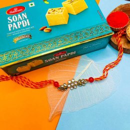 Designer Rakhi With Soan Papdi - Australia Delivery Direct