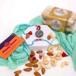 One Bhaiya Bhabhi Rakhi Set & Ferrero - Australia Delivery One Bhaiya Bhabhi Rakhi Set & Ferrero - Australia Delivery