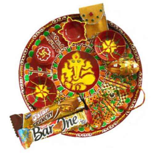 Ganesh Puja Thali With Choclates - USA Delivery Only