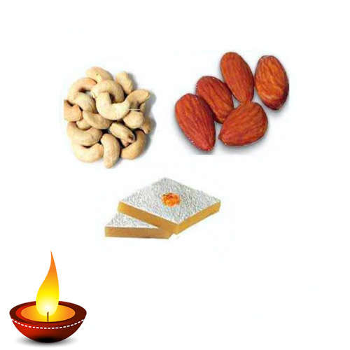 Badam Barfi & Dry Fruits Hamper - 11049 - USA Delivery