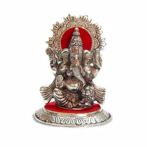 White Metal lord Ganeshji - ak-510348