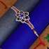 Diamond Stone Flower Shape Stone Work Rakhi