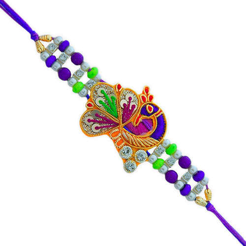 Zardosi Peacock Rakhi