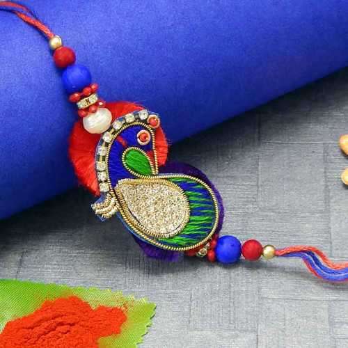 Invoking Peacock Rakhi - USA Delivery Only