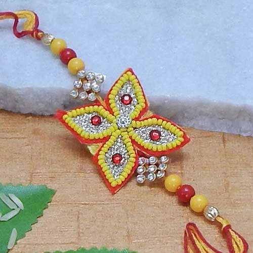 Beautiful Flower Beads Rakhi - Add On