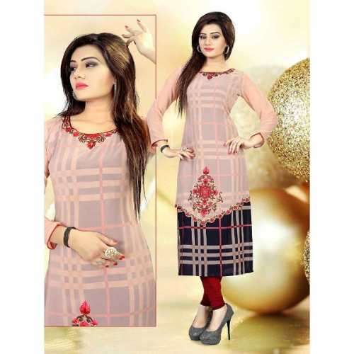 Graceful Cream and Nevy Blue  Designer Kurti