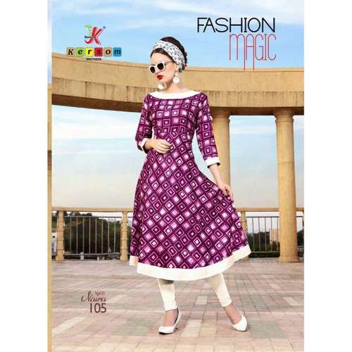 Incredible Violate and White Designer Kurti 