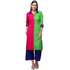 Green & Pink Colored Rayon Printed Partywear Stitched Kurti