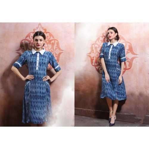 Marvelous Blue and White Designer Kurti