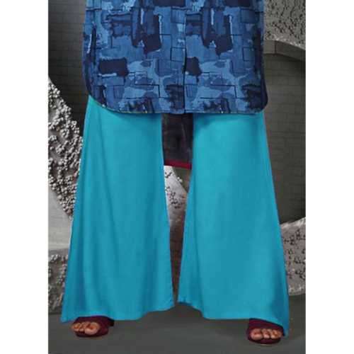Shonaya Light Blue Colour Rayon Stitched Plazzo