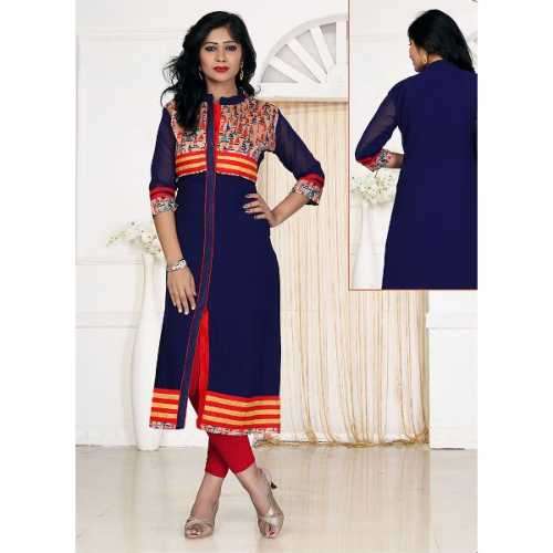 Incredible Achkan Kurti in Georgette  Nevy Blue