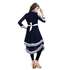 Navy Blue Embroidered Georgette Umbrella Style Kurti