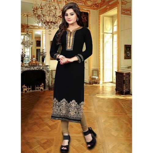 Black Color Georgette Incredible Readymade Kurti
