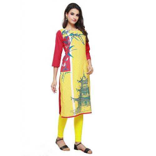 Cool Yellow and Red Designer Kurti