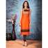 Orange Color with Embroidery & Lace Work Readymad Kurti - 2