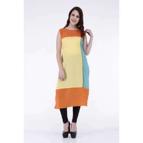 Incredible Orange and Yellow Designer Kurti 
