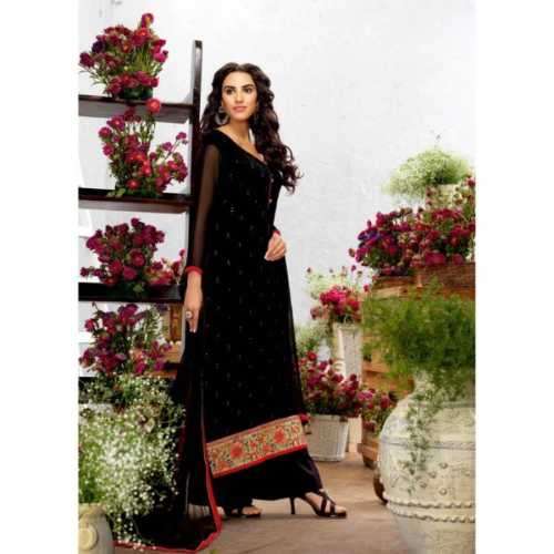 Awesome Black Salwar Suit  Semi Stitched.