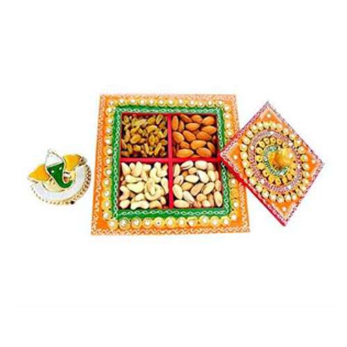 Square Box with Mix dry fruits  400 gms - USA Only