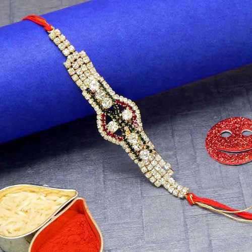 Lustrous Diamond Rakhi - USA Delivery Only