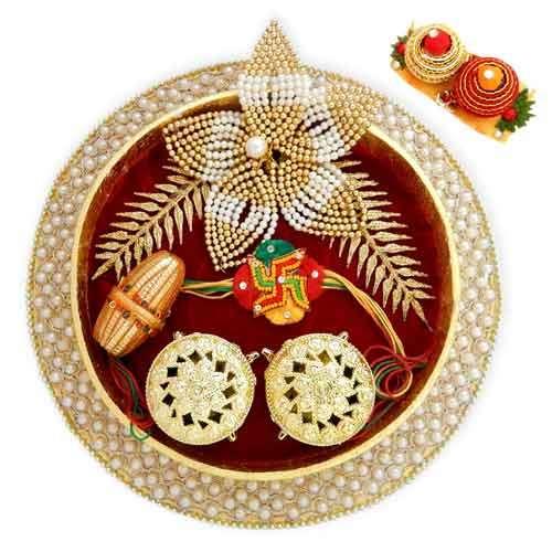 Round Plastic Fancy Pooja Thali - 07