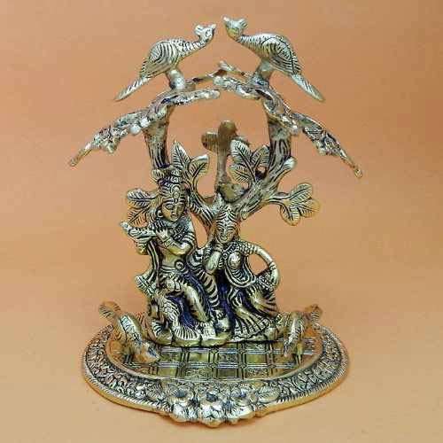 White Metal Radha Krishna