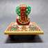 Beautiful Meenakari Lord Ganesh On Marble Chowki - USA Delivery