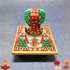 Beautiful Meenakari Lord Ganesh On Marble Chowki - USA Delivery