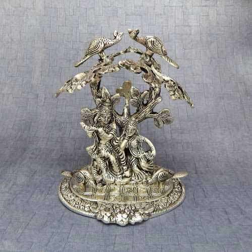 White Metal Radha Krishna - USA Delivery Only