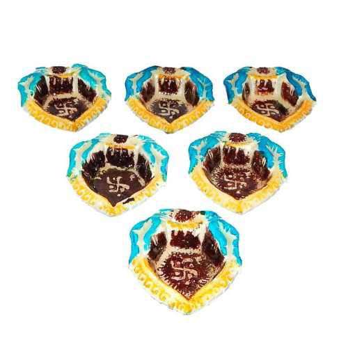 Colourful White Metal Diya - Canada Delivery Only