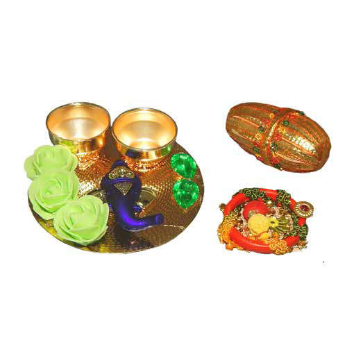 Lord Ganesh Small Puja Thali - Canada Delivery Only