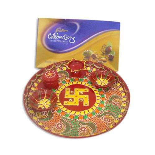 Cone Swastik Pooja Thali 10626 - Singapore Delivery only