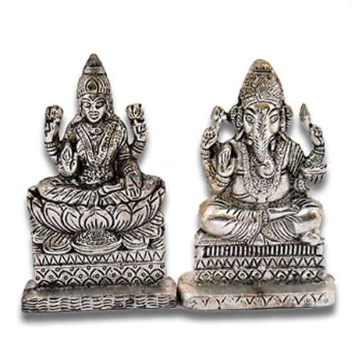White Metal Ganesh Laxmi - 24 - UK Delivery Only