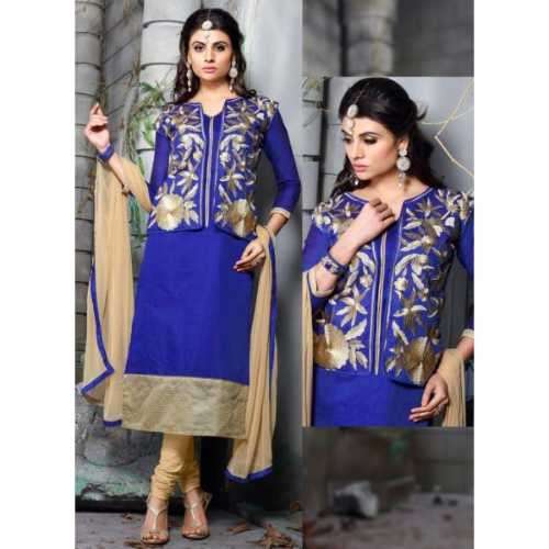 Blue Chanderi Silk Amazing luxury Salwar Kameez