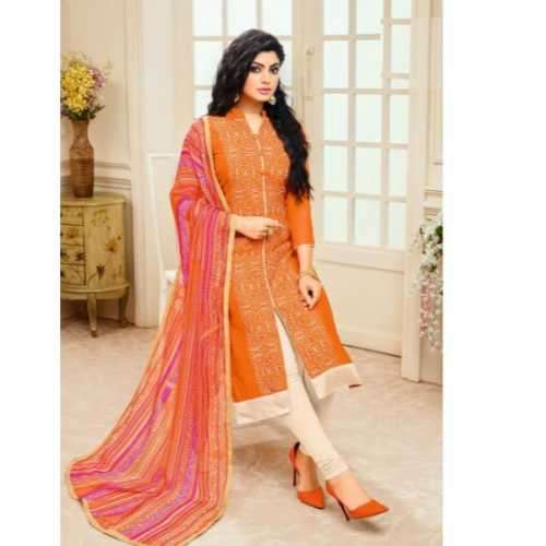 Orange Chanderi Silk Incredible party wear Indian Salwar Kameez