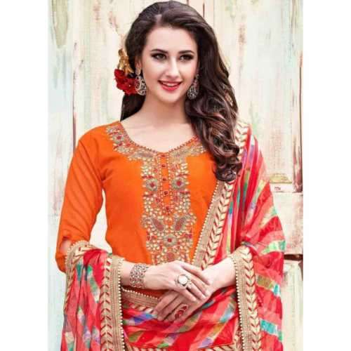 Orange with Beads Work Incredible Salwar Kameez