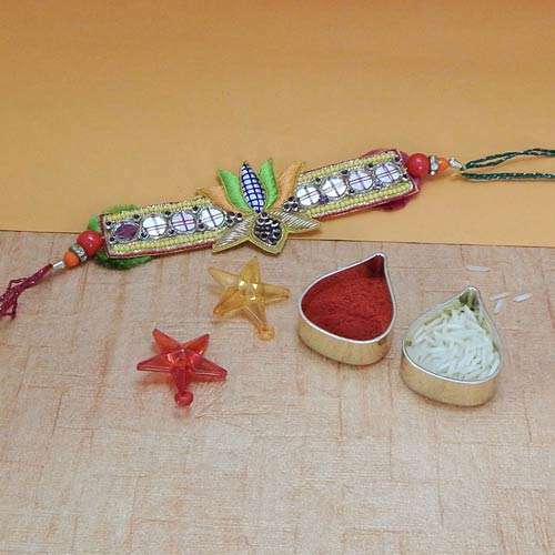 Smashing Mirror Work Rakhi.