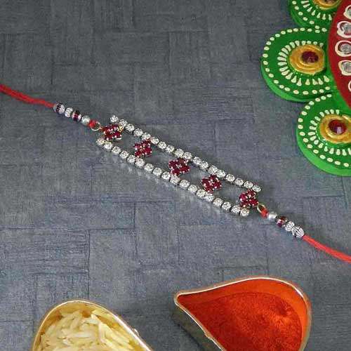 Beautiful A D Stone Bracelet Rakhi
