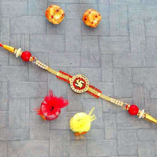 Swastik AD Studded Rakhi