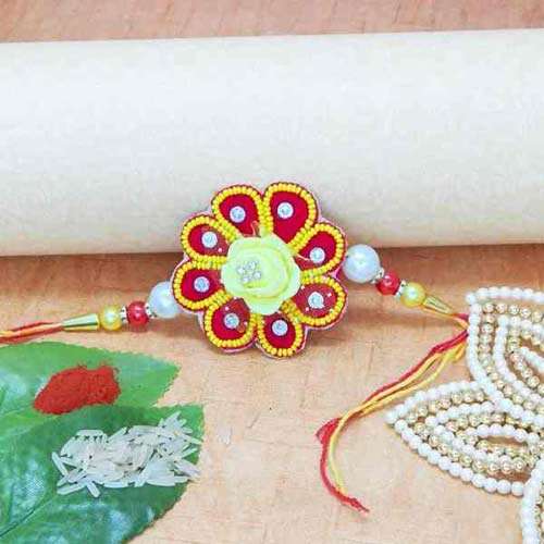 Floral Beads Rakhi - USA Delivery Only