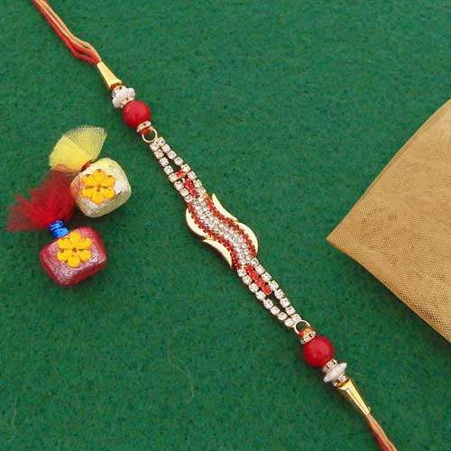 Beauteous AD Stones Rakhi - USA Delivery Only