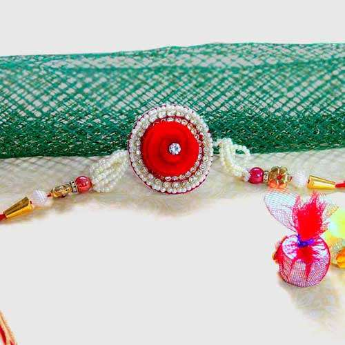 Pretty Pearl Rakhi - USA Delivery Only