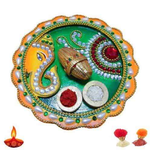 Lord Ganesh Wooden Thali